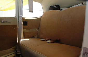 The back seat in the original fabric